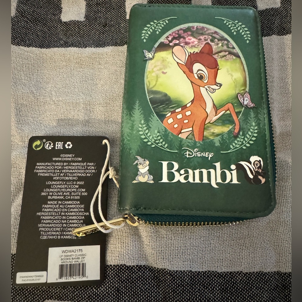 Loungefly Disney Classic Books Bambi zip around wallet NWT